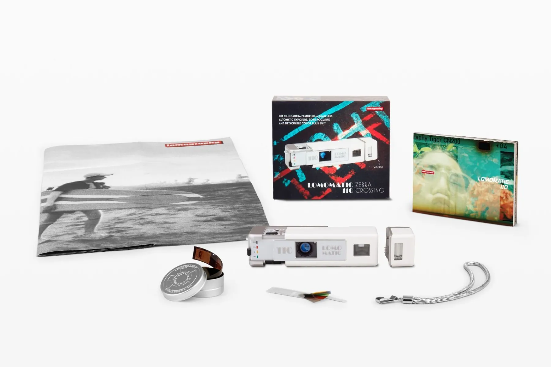 Clearance Lomomatic 110 Camera & Flash Zebra Crossing Experimental|Lomomatic 110